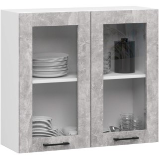 Zestaw szafek kuchennych z witryną OLIWIA 2.4m H720 Beton