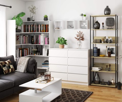 REGAŁ INDUSTRIALNY 700 CZARNY/DĄB ARTISAN
