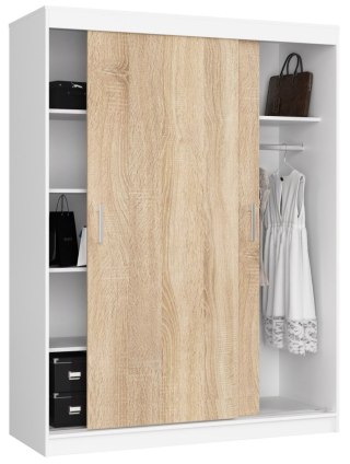SZAFA PRZESUWNA 150 cm CLP MONO BIAŁA/SONOMA
