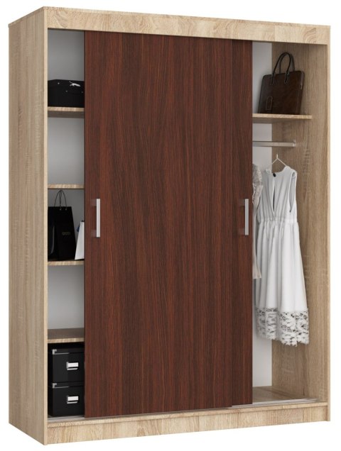 SZAFA PRZESUWNA 150 cm CLP MONO SONOMA/WENGE