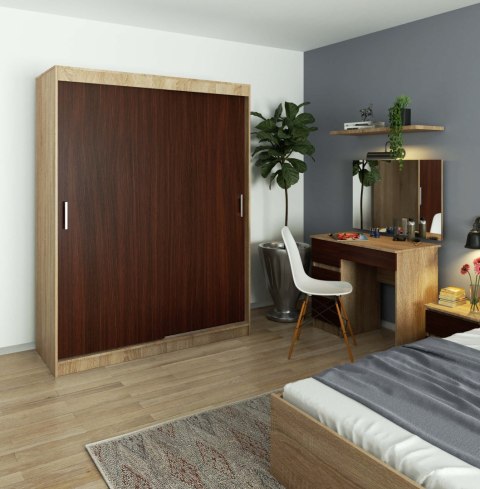 SZAFA PRZESUWNA 150 cm CLP MONO SONOMA/WENGE