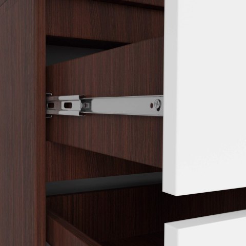 SZAFA S 90 cm 2 DRZWI 2 SZUFLADY 2 LUSTRA PK WENGE / BIAŁA