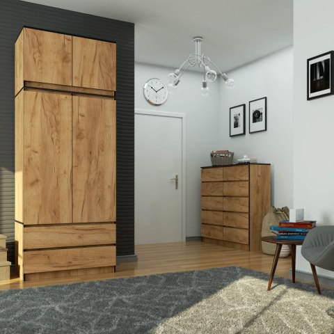 SZAFA Z NADSTAWKĄ S90 2D 2SZ CLP PK DĄB CRAFT