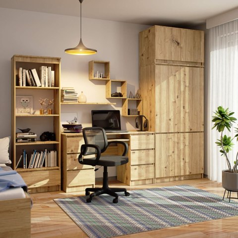 Szafa z nadstawką S 90 cm 6 drzwi 6 półek - dąb artisan