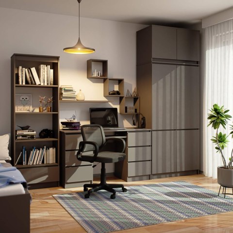 Szafa z nadstawką S 90 cm 6 drzwi 6 półek - grafit szary
