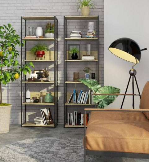 REGAŁ INDUSTRIALNY 600 CZARNY/DĄB ARTISAN