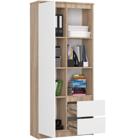 REGAŁ R11 R80 1D 2SZ CLP PK SONOMA / BIAŁY