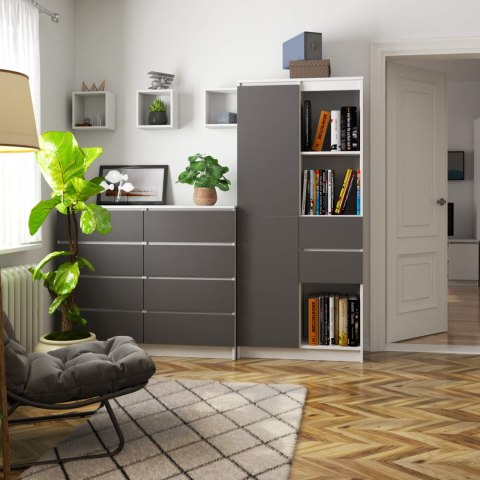 REGAŁ R15 R80 1D 2SZ CLP PK BIAŁY / SZARY