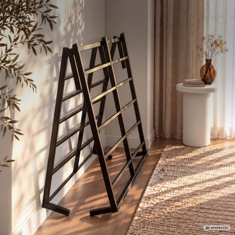 Łóżko Metalowe 140x200 cm z Materacem Łóżko Gościnne Składane Metalowy Stelaż i Rama Czarne 9 nóżek 20 listew