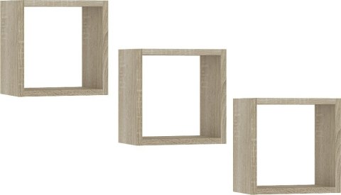 PÓŁKA ŚCIENNA K 25x25cm KOMPLET 3szt DĄB SONOMA