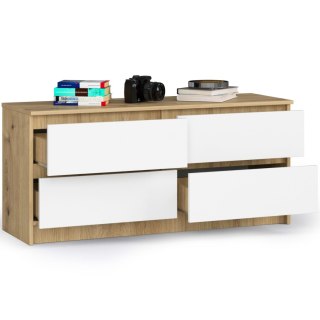 KOMODA K120 4SZ CLP PK DĄB ARTISAN / BIAŁY