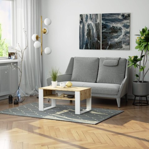 STOLIK KAWOWY DOMI DĄB ARTISAN / BIAŁY