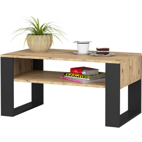 STOLIK KAWOWY DOMI DĄB ARTISAN / CZARNY