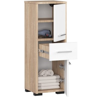 SZAFKA ŁAZIENKA FIN SŁUPEK 30 2D 1SZ 85cm PK DĄB SONOMA / BIAŁY