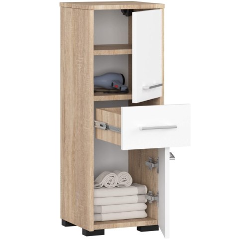 SZAFKA ŁAZIENKA FIN SŁUPEK 30 2D 1SZ 85cm PK DĄB SONOMA / BIAŁY