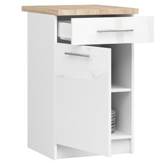 Szafka OLIWIA S50 SZ1 + BLAT BIAŁA / BIAŁY POŁYSK