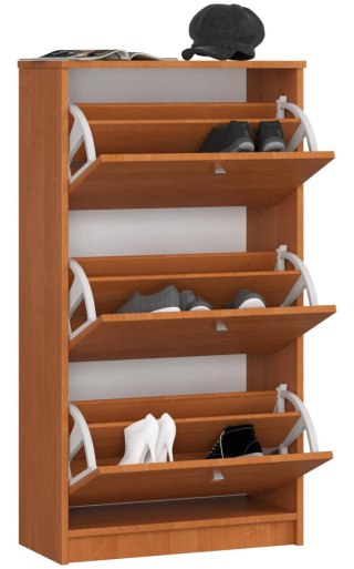Szafka na buty 3 uchylne drzwiczki 60 cm - olcha
