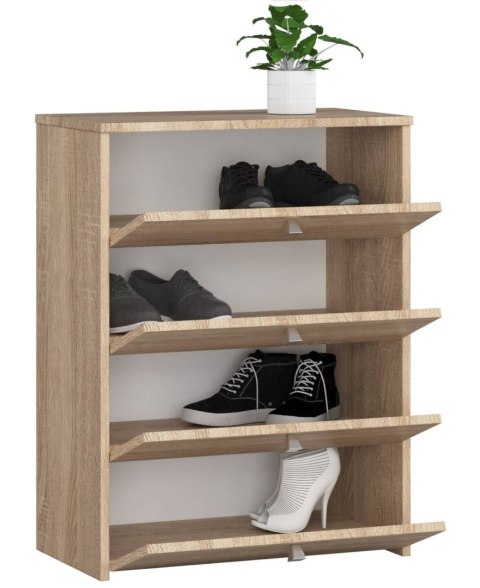Szafka na buty 4 uchylne drzwiczki 60 cm - dąb sonoma