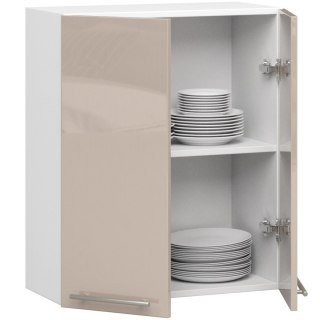 WISZĄCA SZAFKA KUCHENNA OLIWIA W 60cm BIAŁA-CAPPUCCINO POŁYSK H720