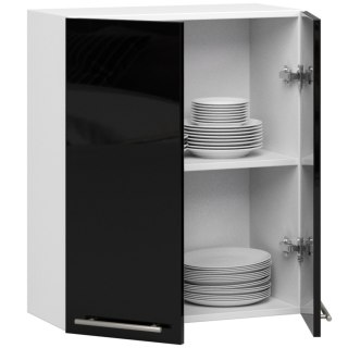 WISZĄCA SZAFKA KUCHENNA OLIWIA W 60cm BIAŁA-CZARNY POŁYSK H720