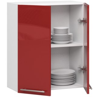 WISZĄCA SZAFKA KUCHENNA OLIWIA W 60cm BIAŁA-CZERWONY POŁYSK H720