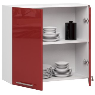 WISZĄCA SZAFKA KUCHENNA OLIWIA W 80cm BIAŁA-CZERWONY POŁYSK H720