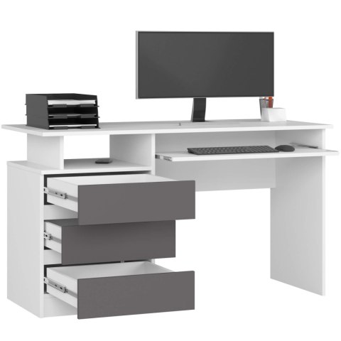 BIURKO CLP 135cm PK BIAŁE / SZARE