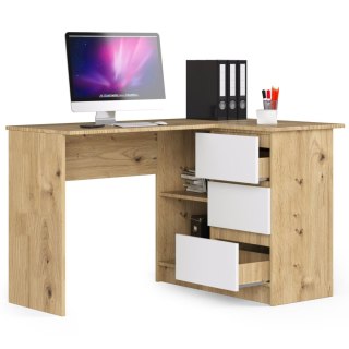 BIURKO NAROŻNE B16 CLP PRAWE DĄB ARTISAN / BIAŁE