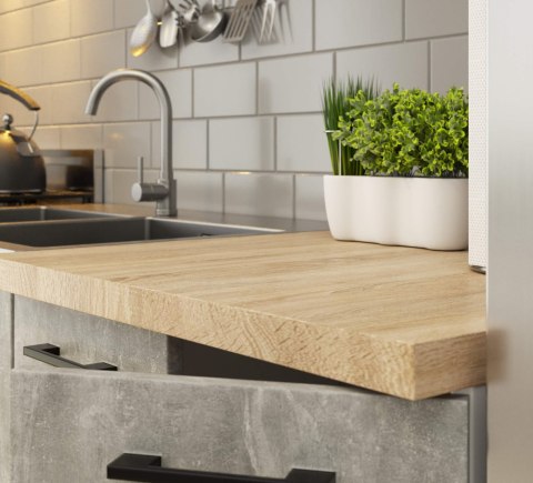 MEBLE KUCHENNE ZESTAW OLIWIA 2.4M BIAŁY-BETON