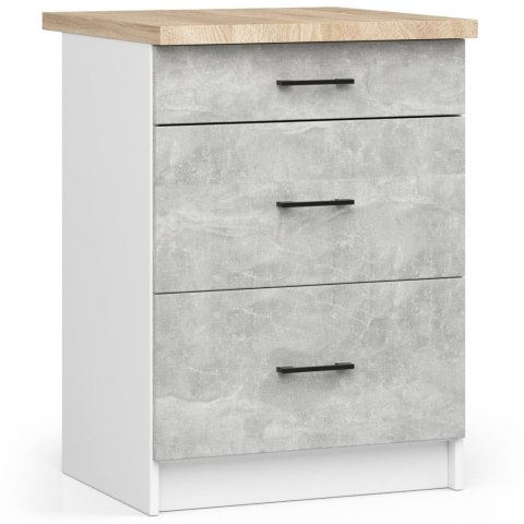 MEBLE KUCHENNE ZESTAW OLIWIA G2 2.4M BIAŁY-BETON