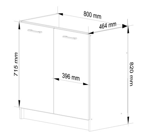 SZAFKA KUCHENNA POD ZLEWOZMYWAK OLIWIA S 80cm BIAŁA-CAPPUCCINO POŁYSK