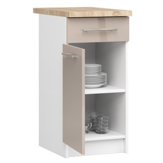 Szafka OLIWIA S40 SZ1 + BLAT BIAŁA / CAPPUCCINO POŁYSK