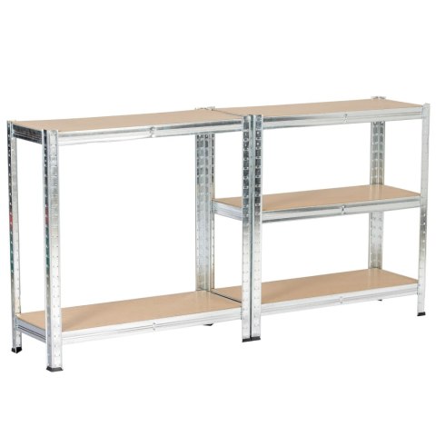 2x REGAŁ METALOWY 70x30x154 SREBRNY