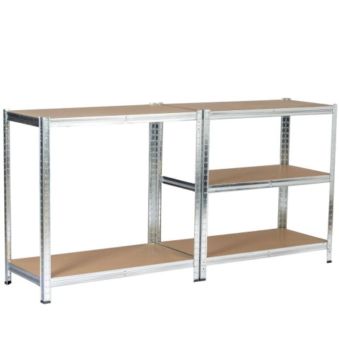 2x REGAŁ METALOWY 90x30x180 SREBRNY