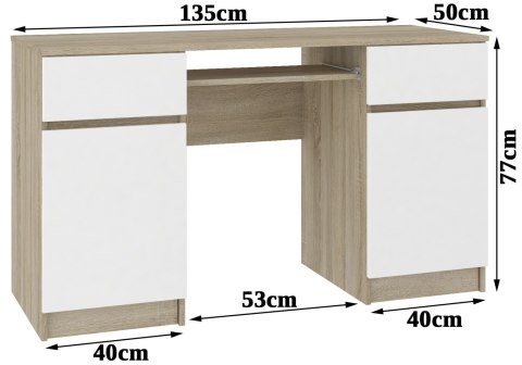 BIURKO CLP A5 2D 2SZ PK SONOMA / BIAŁE