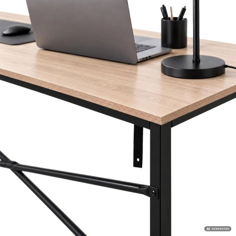 Biurko komputerowe SIMPLE Dąb Sonoma 120 cm czarny stelaż styl industrialny 120x50x75 cm