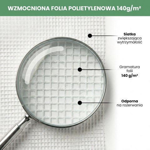 Mini szklarnia ogrodowa foliowa domek z półkami 1 drzwi Biała 143x73x195 cm