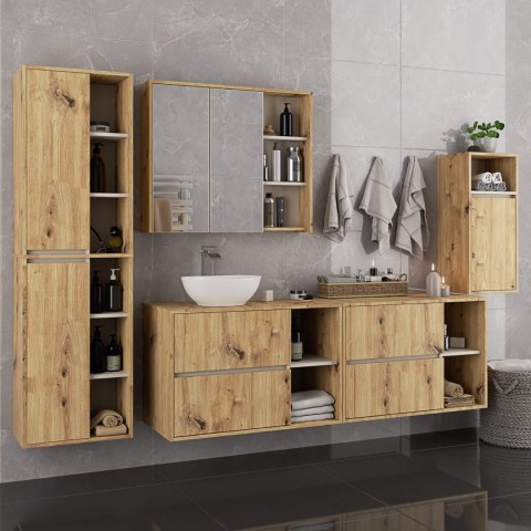 SZAFKA ŁAZIENKOWA POD UMYWALKĘ Z OTWORAMI VAMI W90 UM 2SZ 2P DĄB ARTISAN / KASZMIR