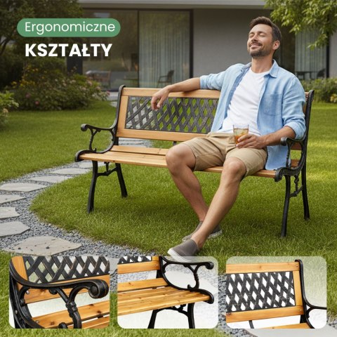 ŁAWKA OGRODOWA MIRT BRĄZOWA / NATURALNE DREWNO