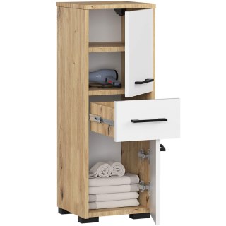 SZAFKA ŁAZIENKA FIN SŁUPEK 30 2D 1SZ 85cm PK DĄB ARTISAN / BIAŁY